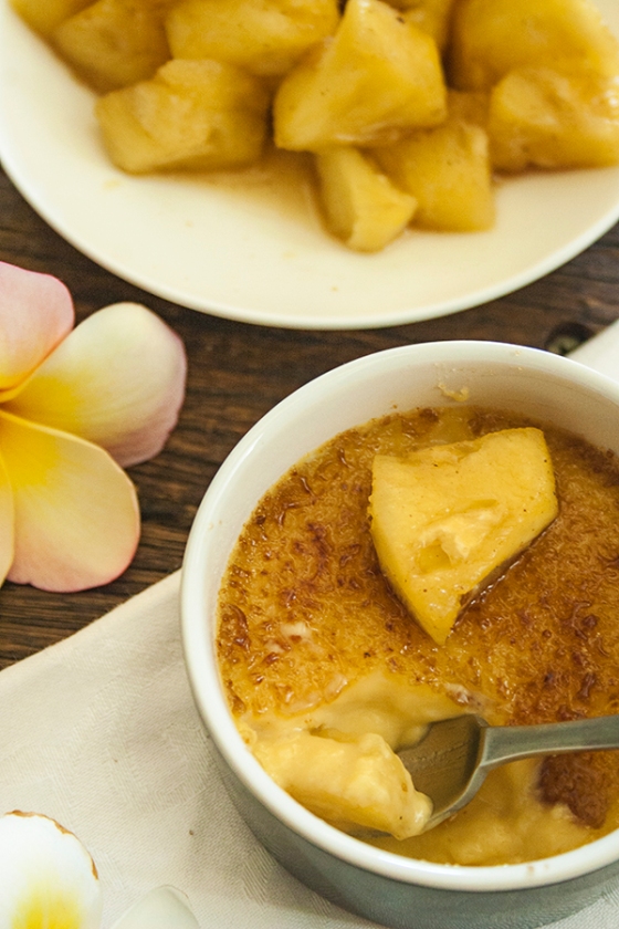 five-spice pineapple creme brulee